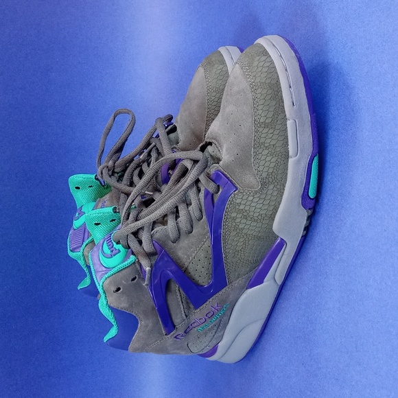 RARE REEBOK Omni Pump Gray Purple Teal Suede Japan Limited Edition - Picture 5 of 11